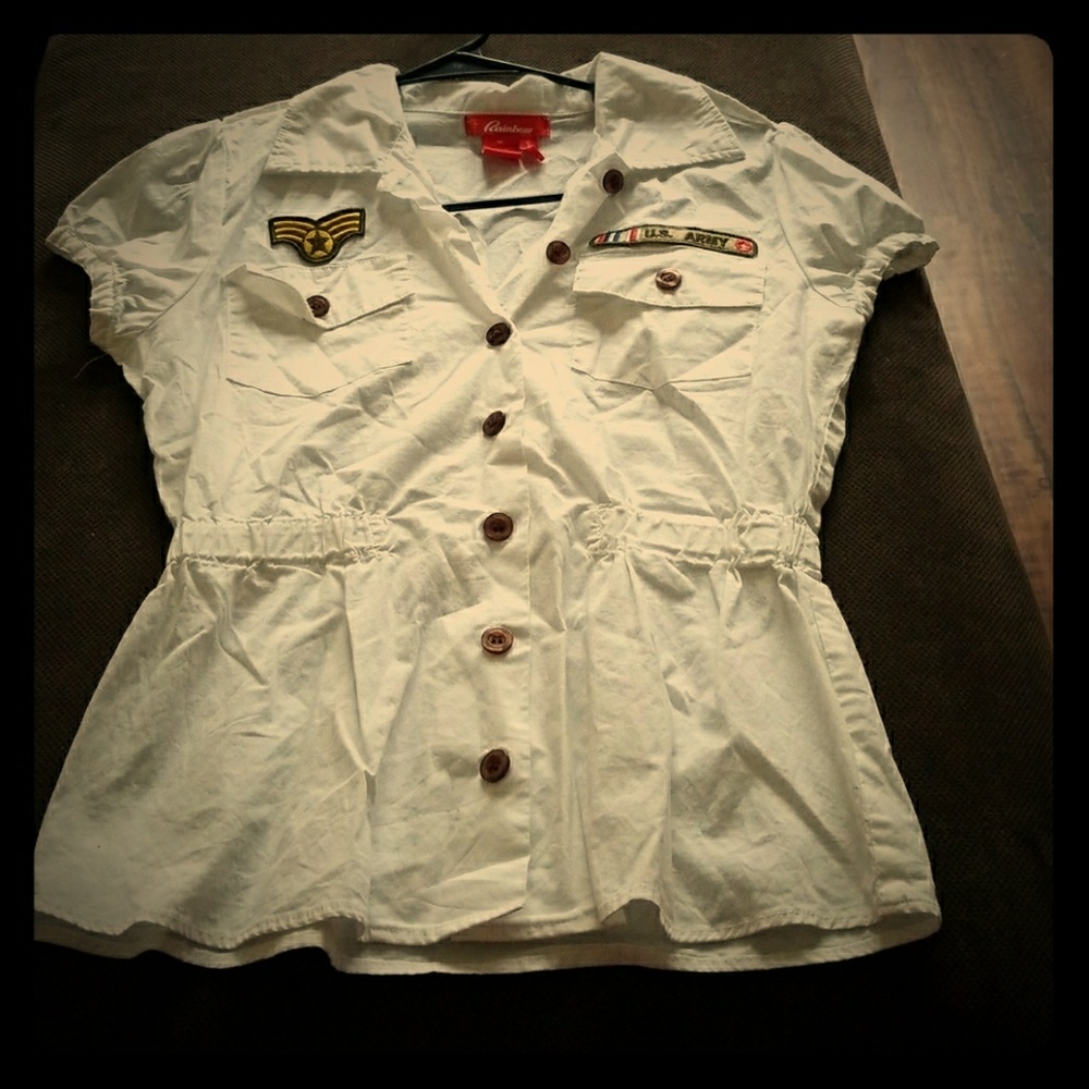 White Army button up shirt 👕