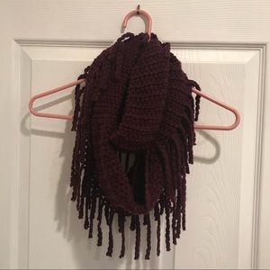 francescas maroon knit infinity scarf