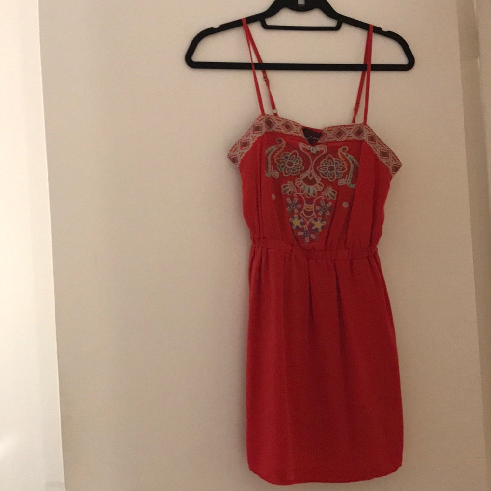 Embellished red dress