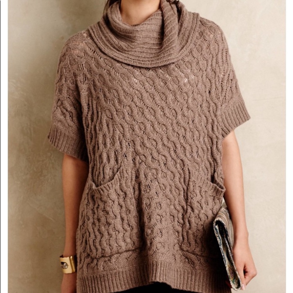 anthro Angel of the North cowl poncho sweater M/L