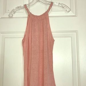 Pink braided halter top