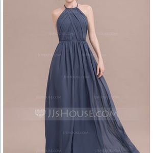 Navy blue chiffon bridesmaids dress!