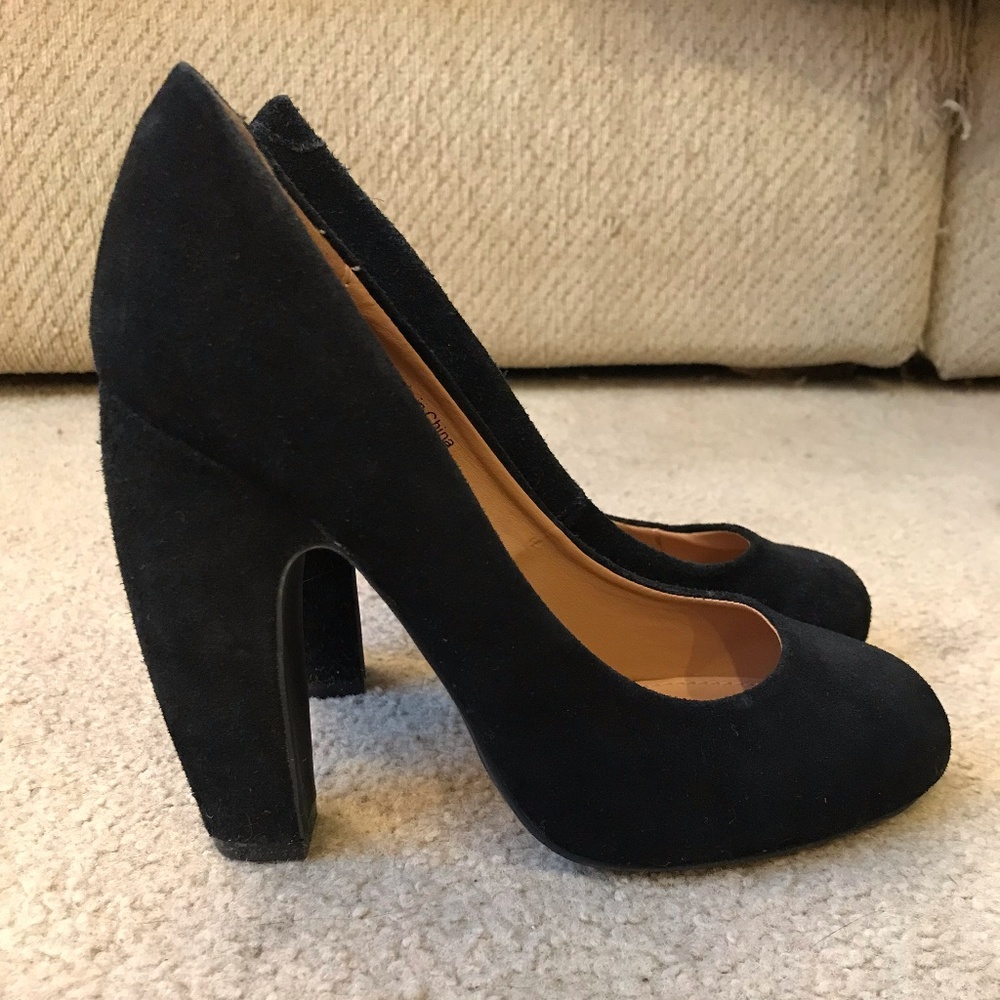 Kimchi Blue Black Suede Heels