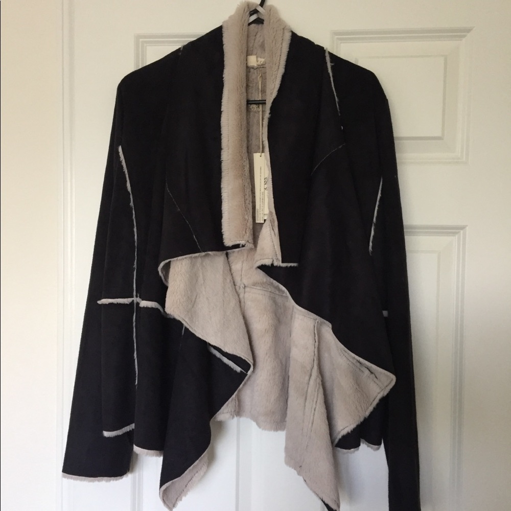 Suede waterfall jacket