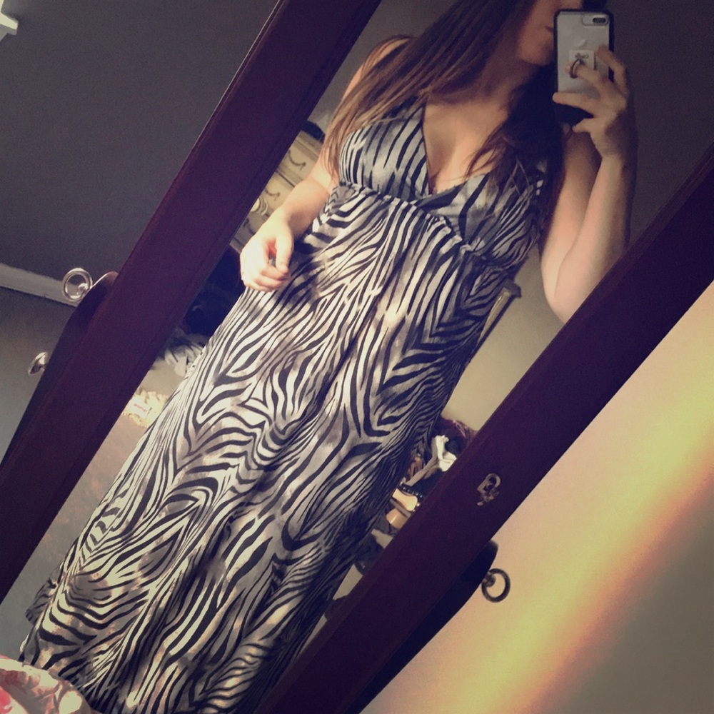 Zebra print maxi dress