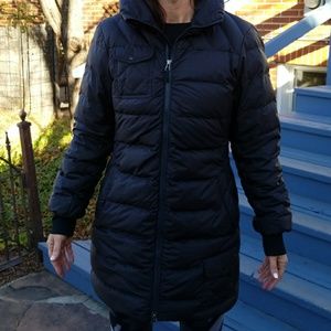 REI goose down long jacket, medium, puffer