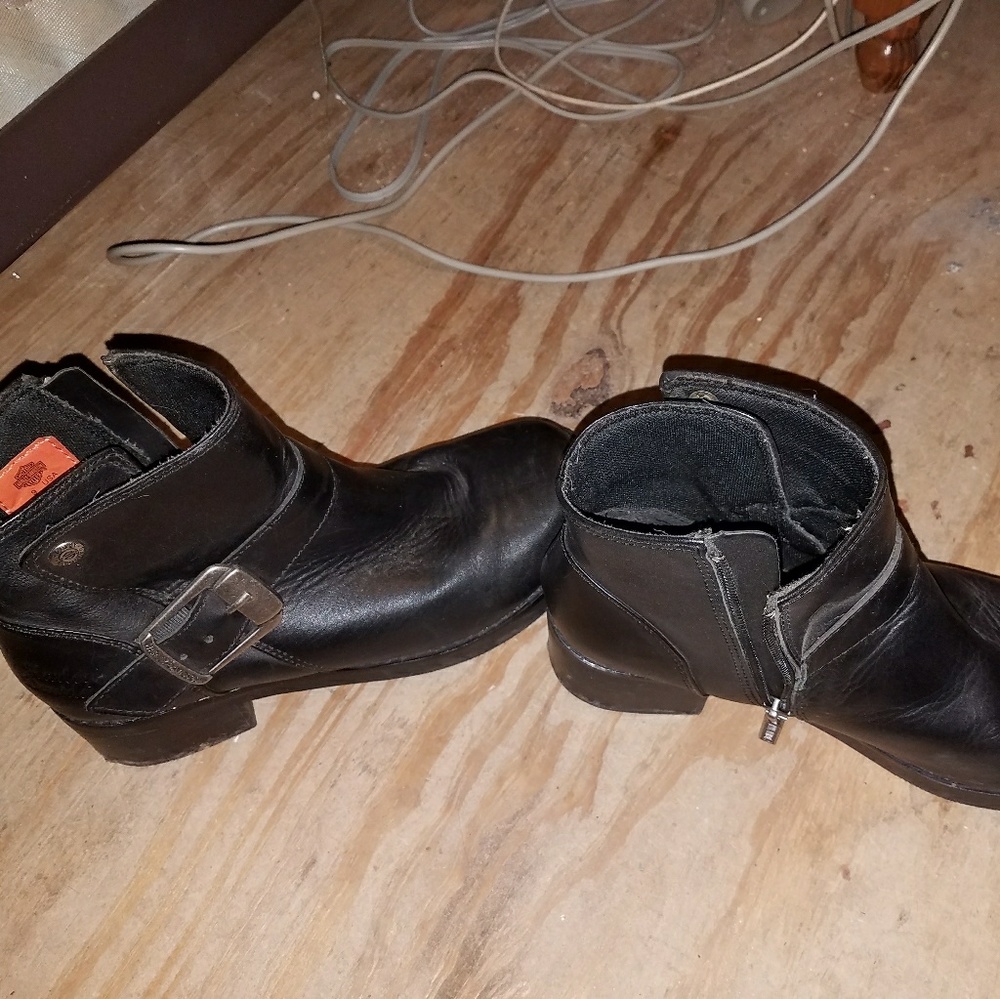 Womens harley davidson black ankle boots