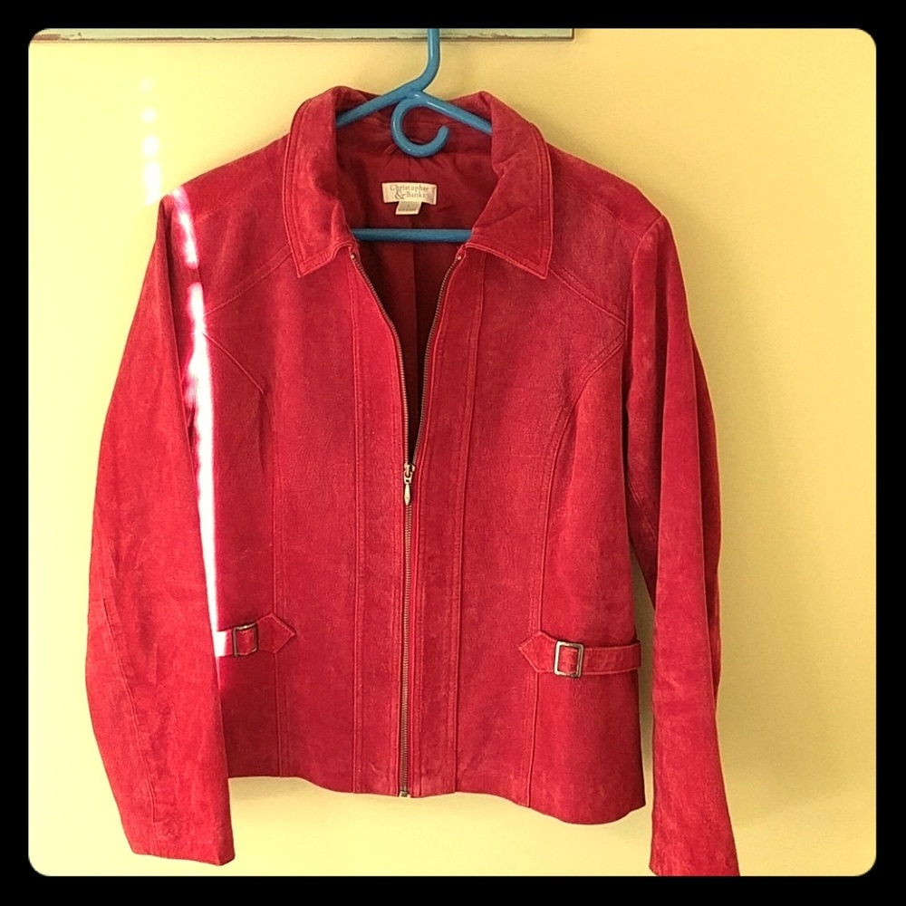Christopher & Banks red leather jacket size L