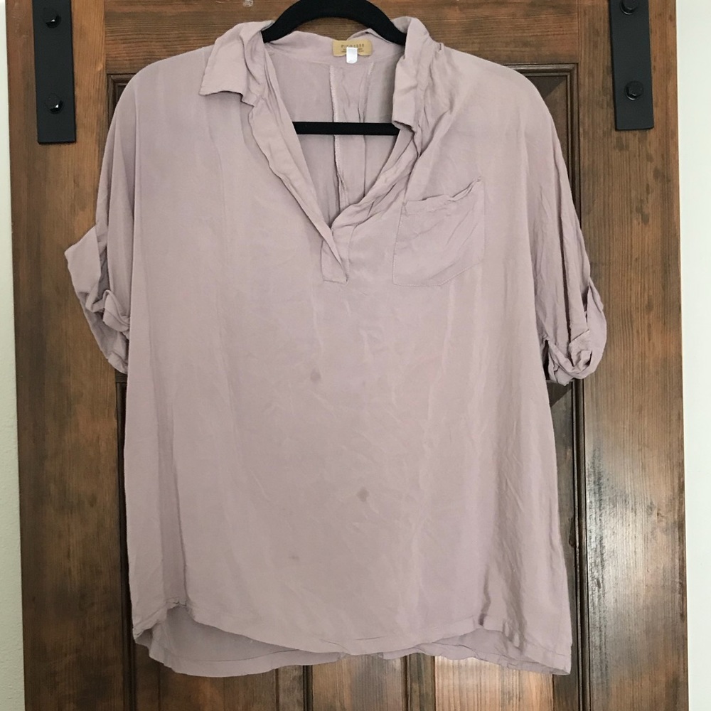 Piko button blouse
