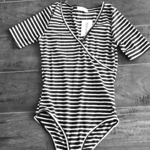 Host Pick 🎉Black & white striped bodysuit