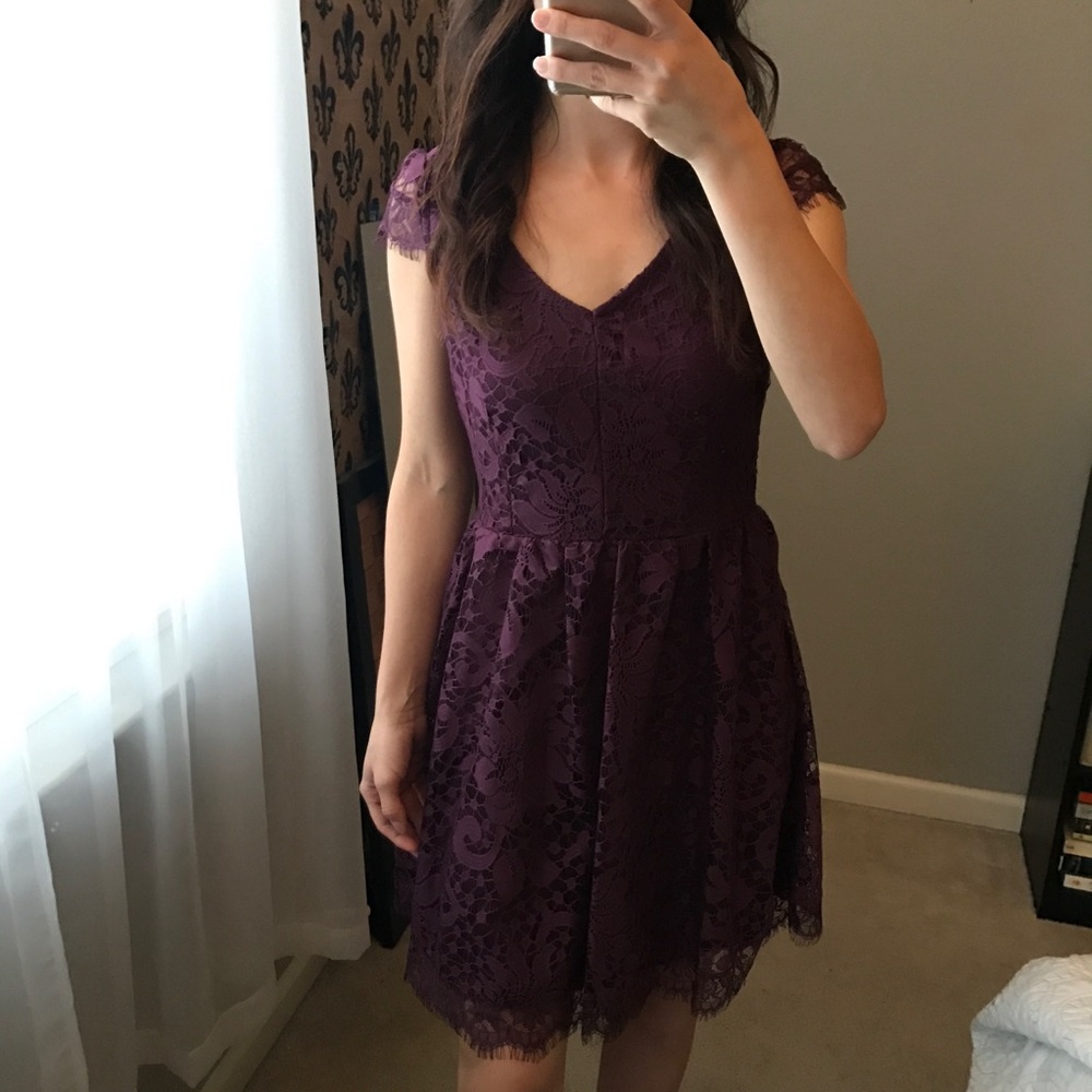 Dark purple lace dress