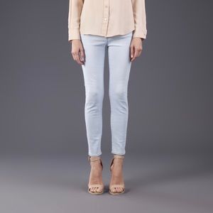 Jbrand Mid Rise Cropped Jeans in a light blue wash
