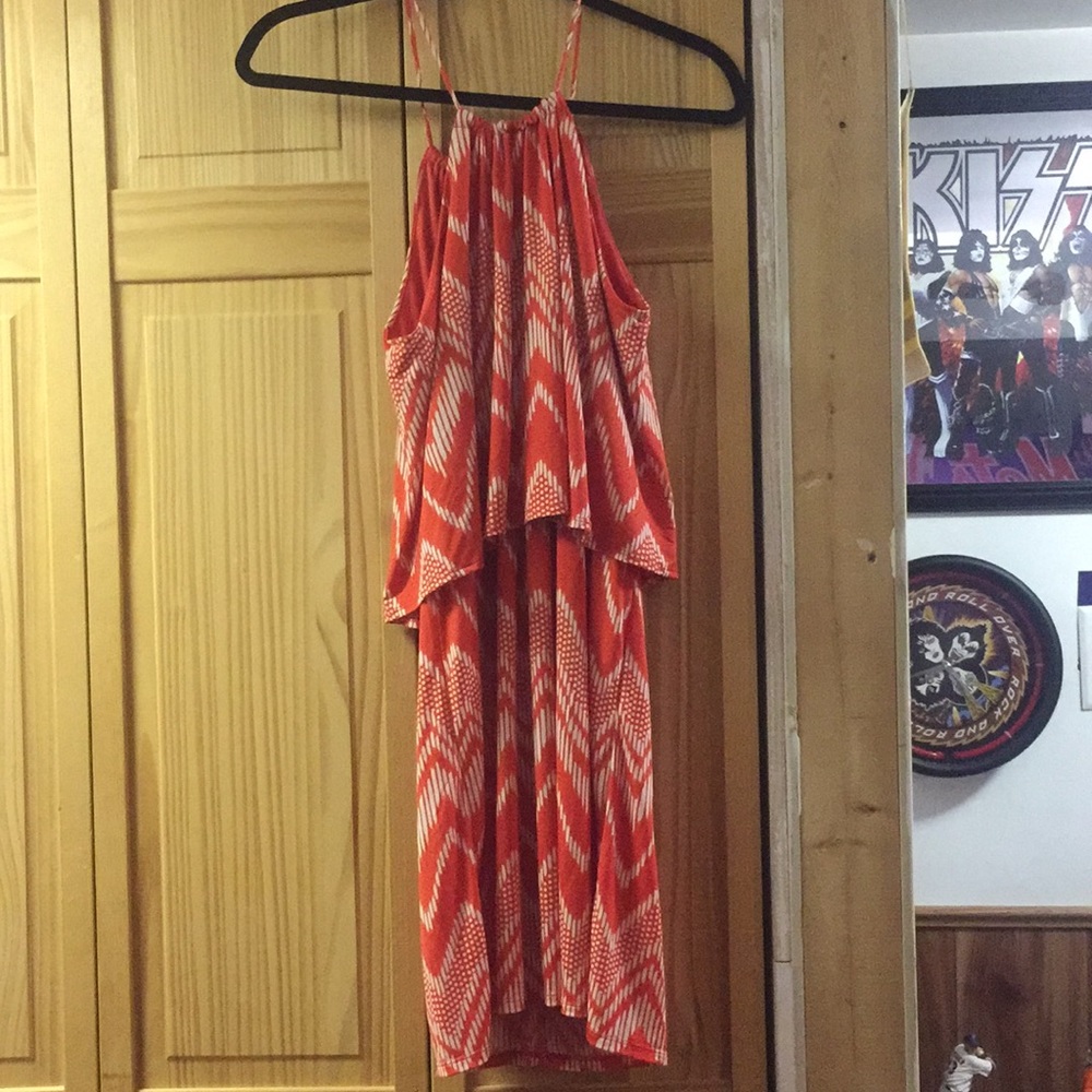 Orange and white gently worn once dress