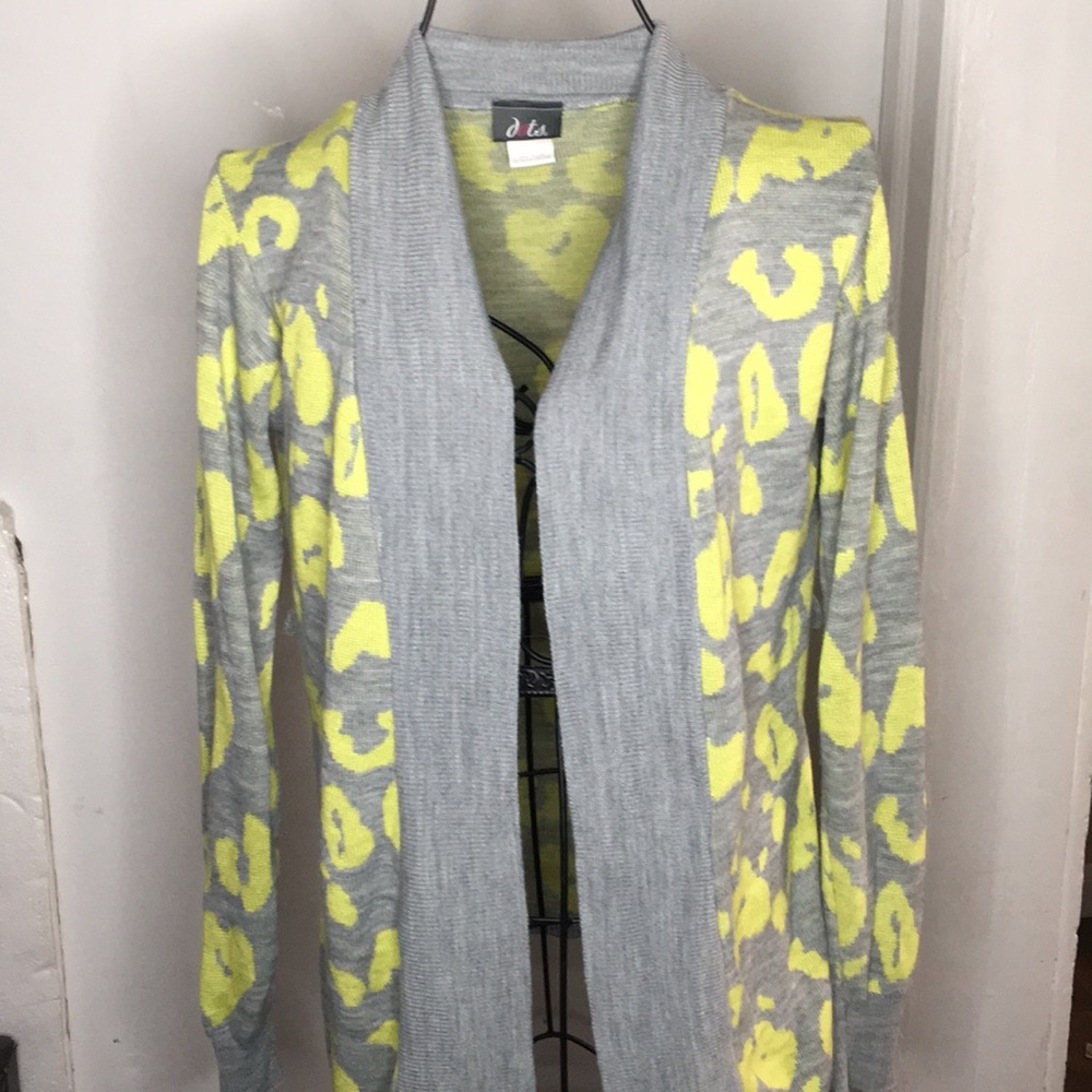 Gray and yellow cheetah sweater