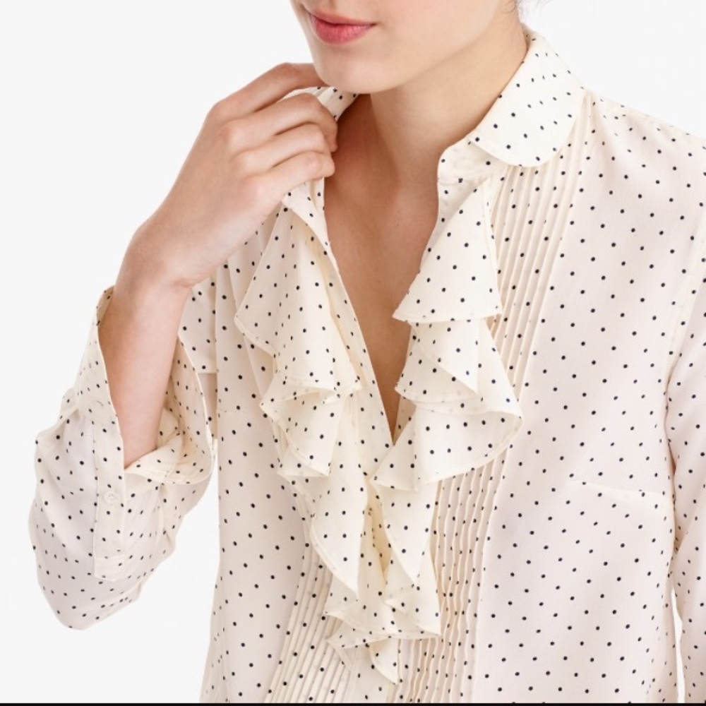 Jcrew silk ruffle top
