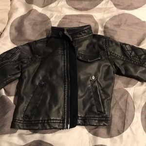 Infant Leather Zip up Jacket