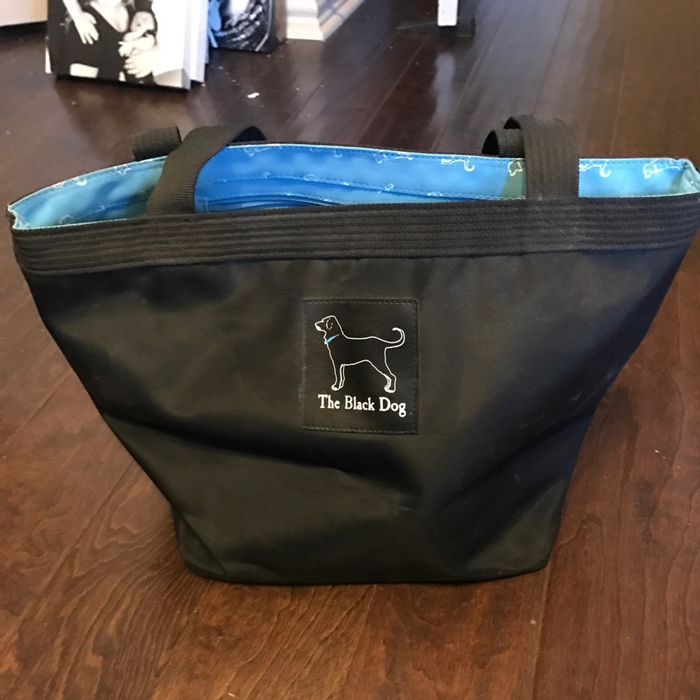 Black dog tote