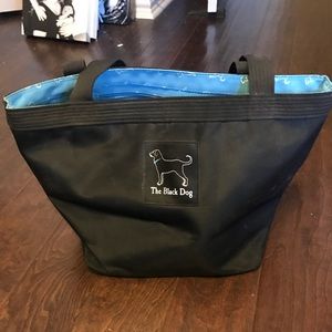 Black dog tote