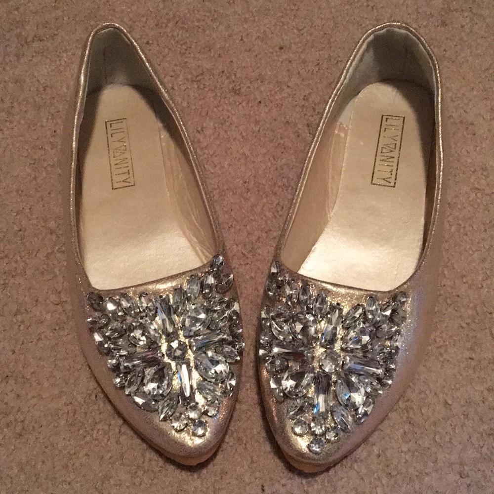 Lily Vanity Gold Wedding Flats