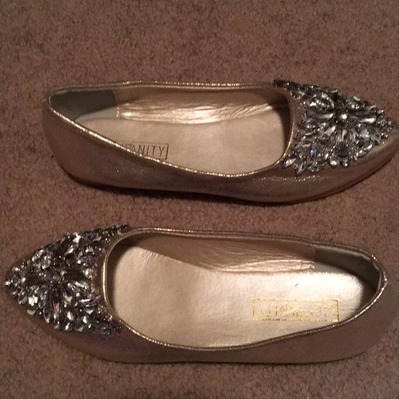 Lily Vanity Gold Wedding Flats - Picture 2 of 4