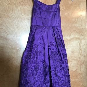 Purple satin party dress