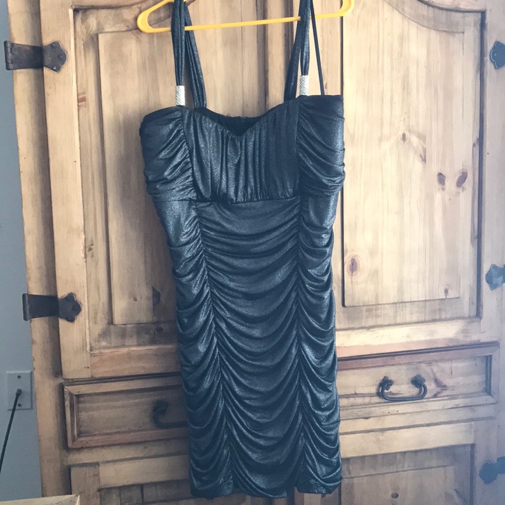 Dark grey dress with silver reflex