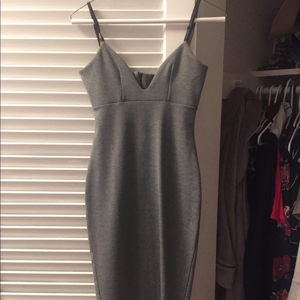 Grey bodycon dress, knee length