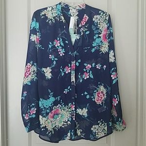 Sinclaire Floral Print Button-Up Blouse