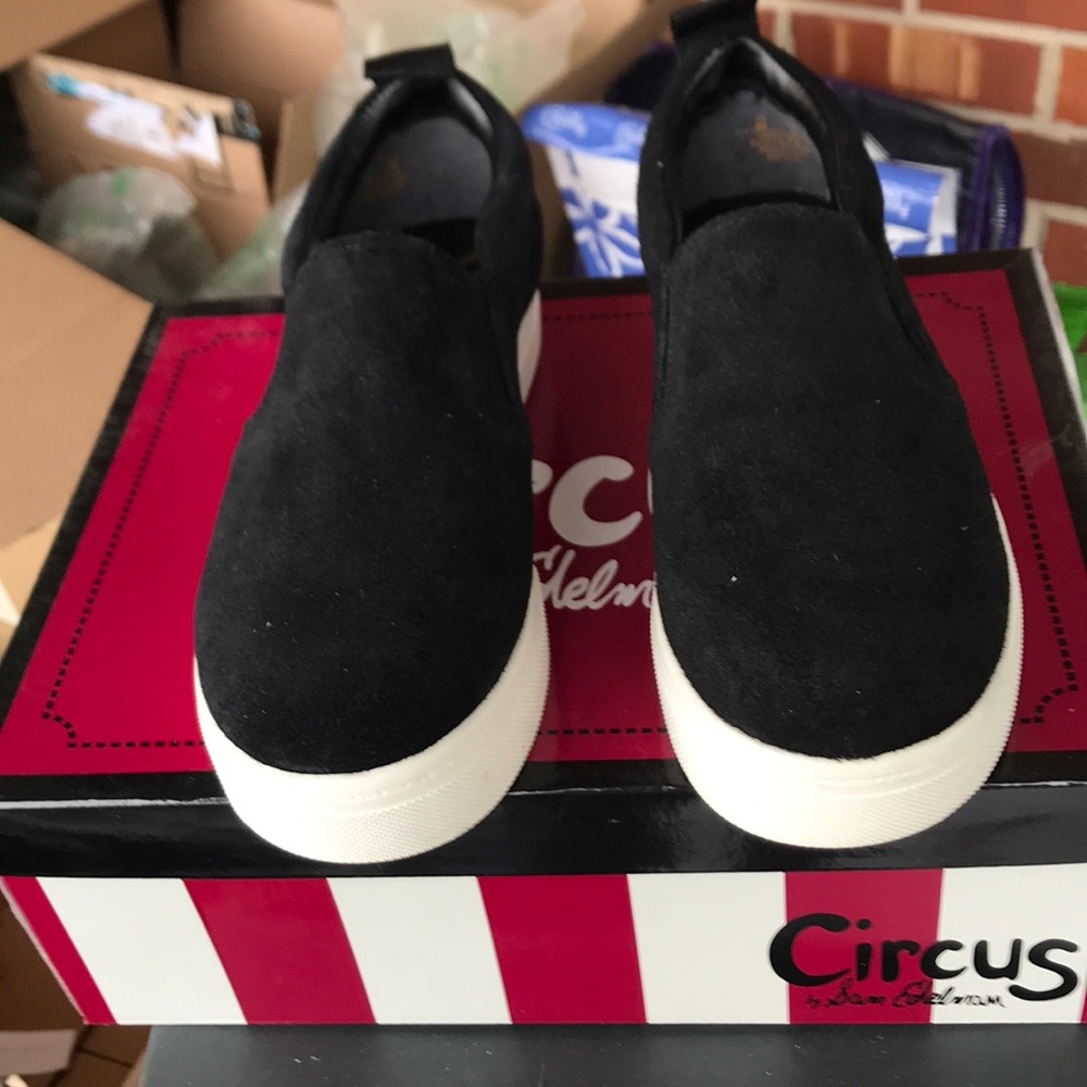 Black Slip on Sneakers - Genuine Suede Leather
