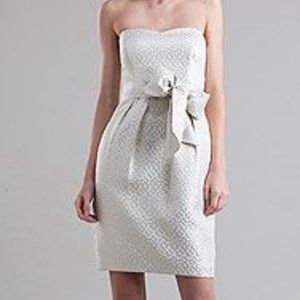 Social Jenny Yoo collection gold and cream dress