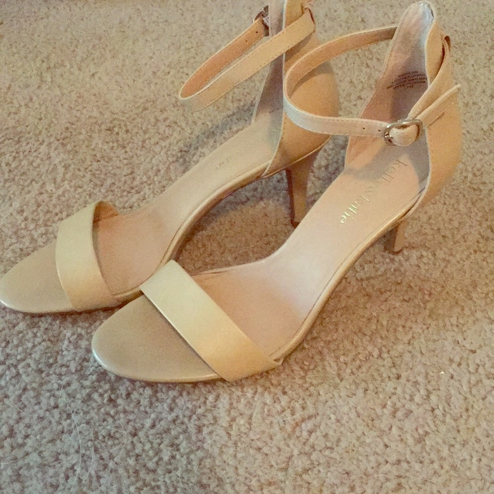 Kelly & Katie Nude Ankle Strap Heels