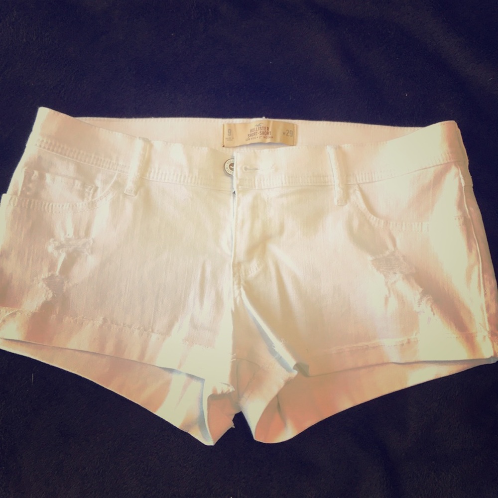 White jean shorts