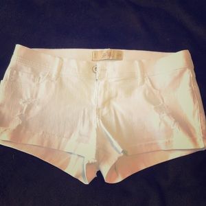 White jean shorts
