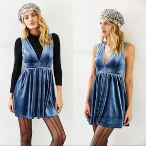 Urban Outfitters Plunging Velvet Mini Dress