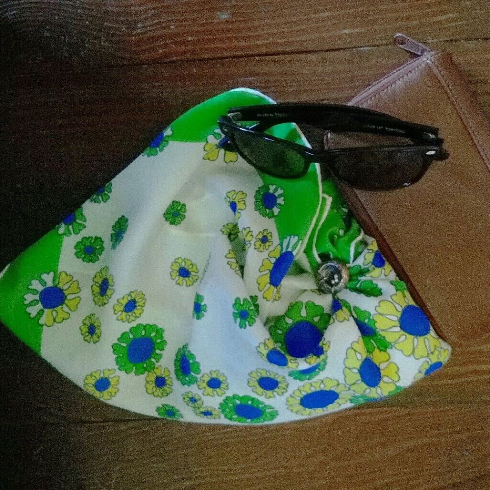 Vintage silk Japanese floral scarf