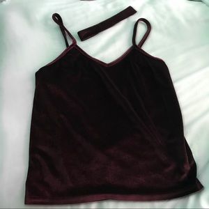 Velvet crop top with choker