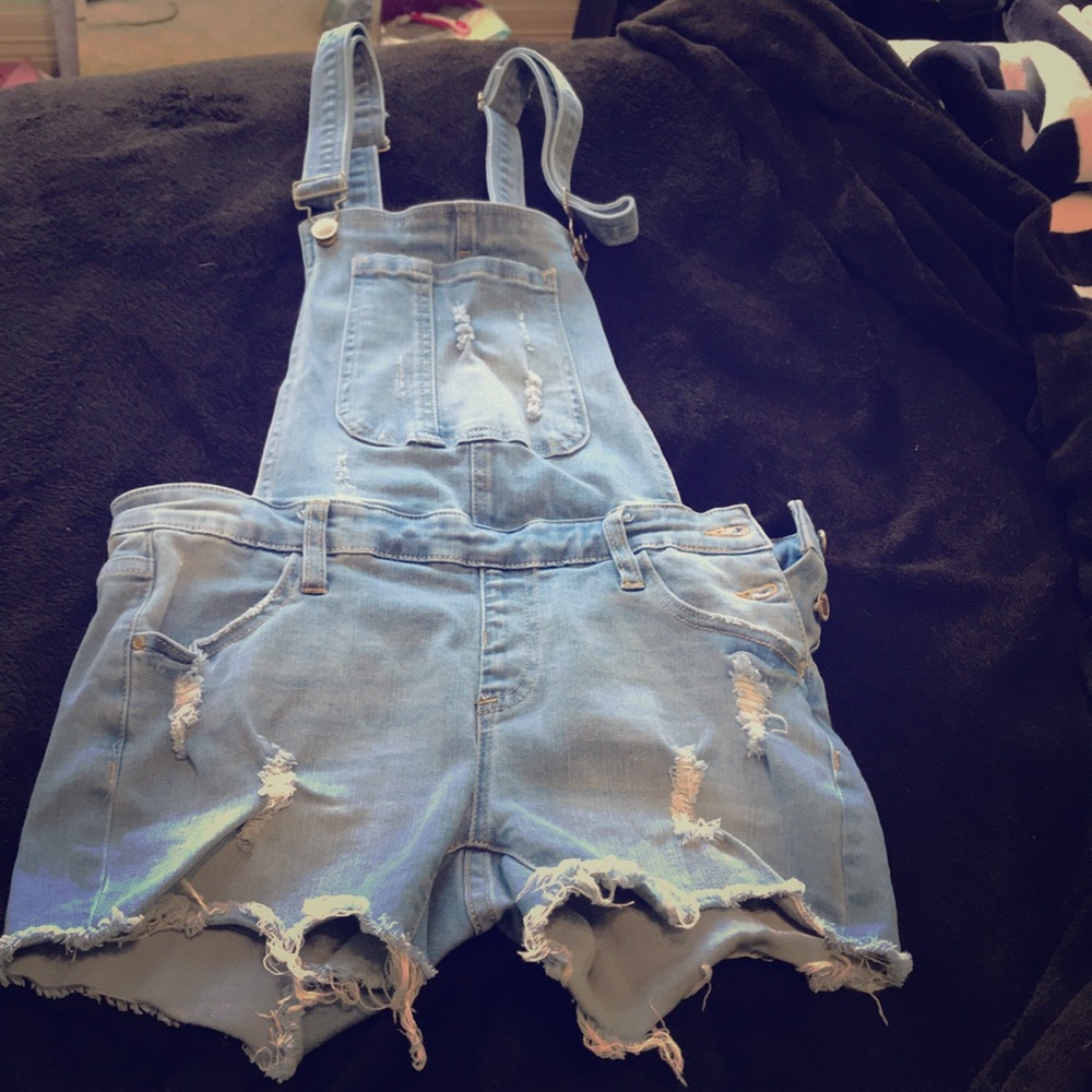Jean shorts overalls