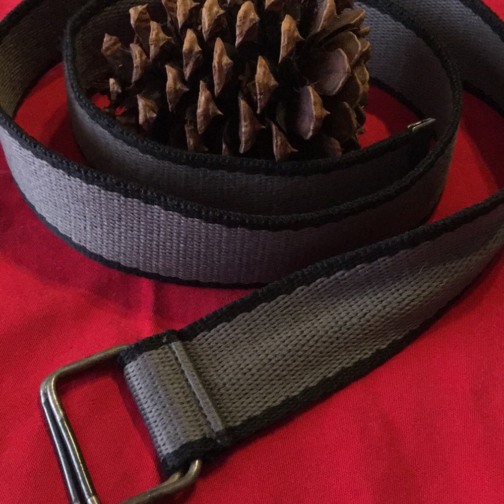 Black And Gray Cloth Belt