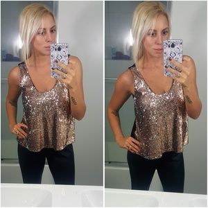 SALE Rose Gold Sequins Crop
