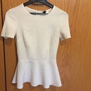 White Peplum Top