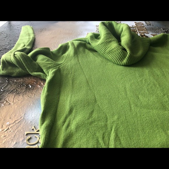 🏷Investments Petites🏷 Lime Green PM turtleneck - Picture 4 of 14