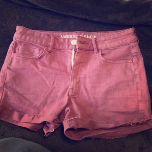 Maroon jean shorts