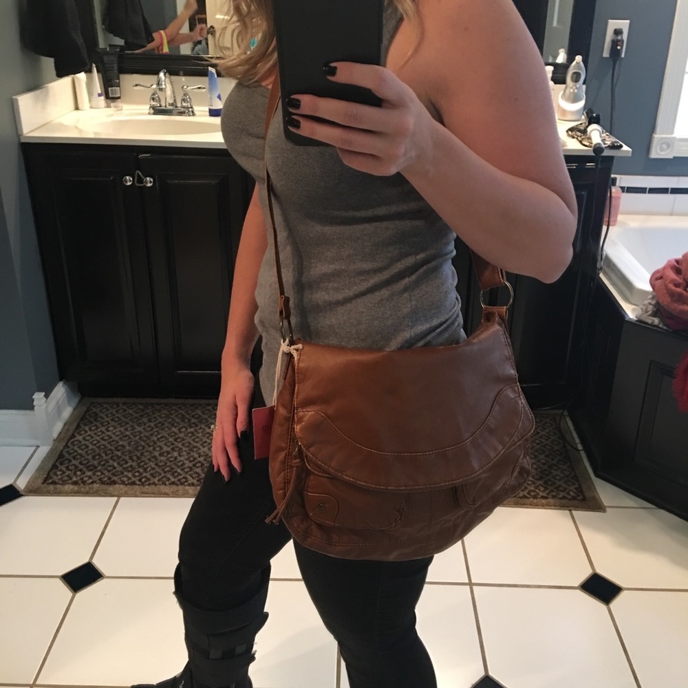 Brown cross body bag