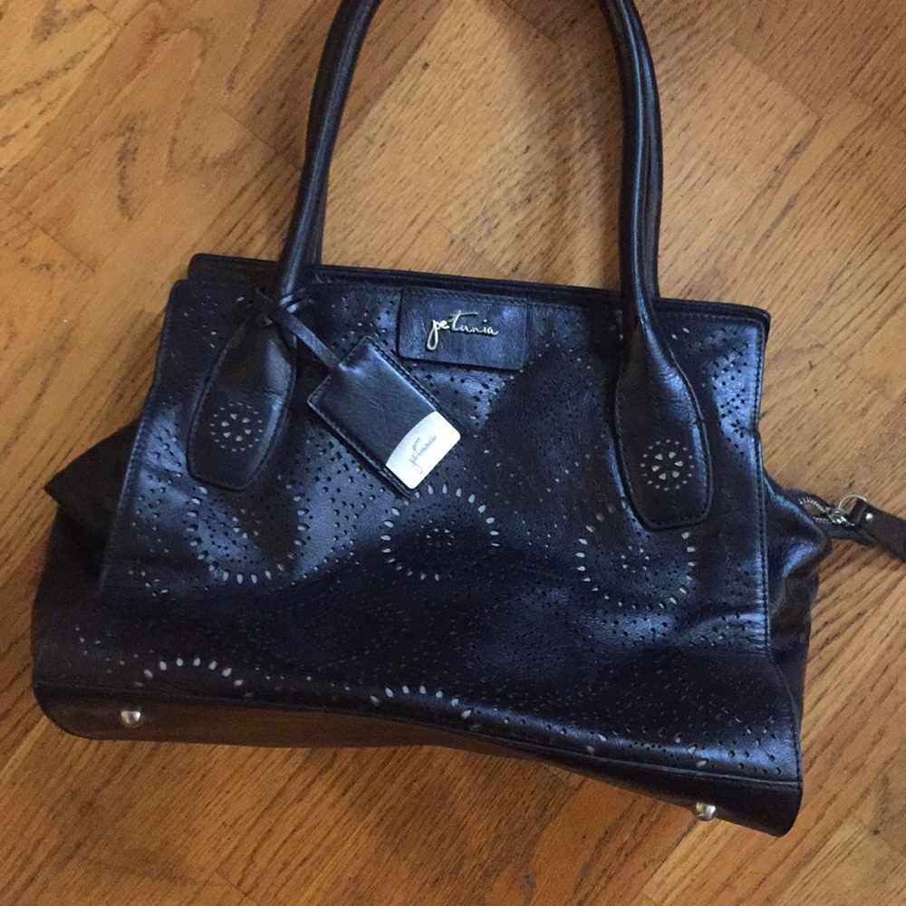 Gorgeous Petunia Black leather handbag!