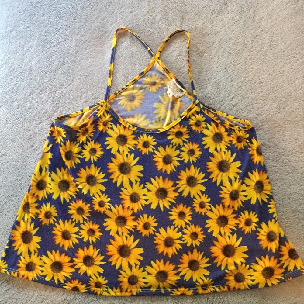 Sunflower Print Tank Top