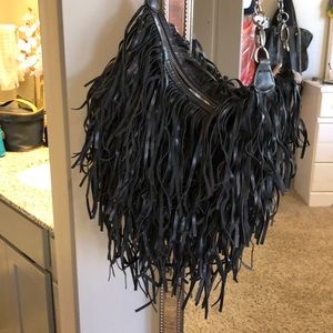 Steve Madden Black Leather Cross Body Bag