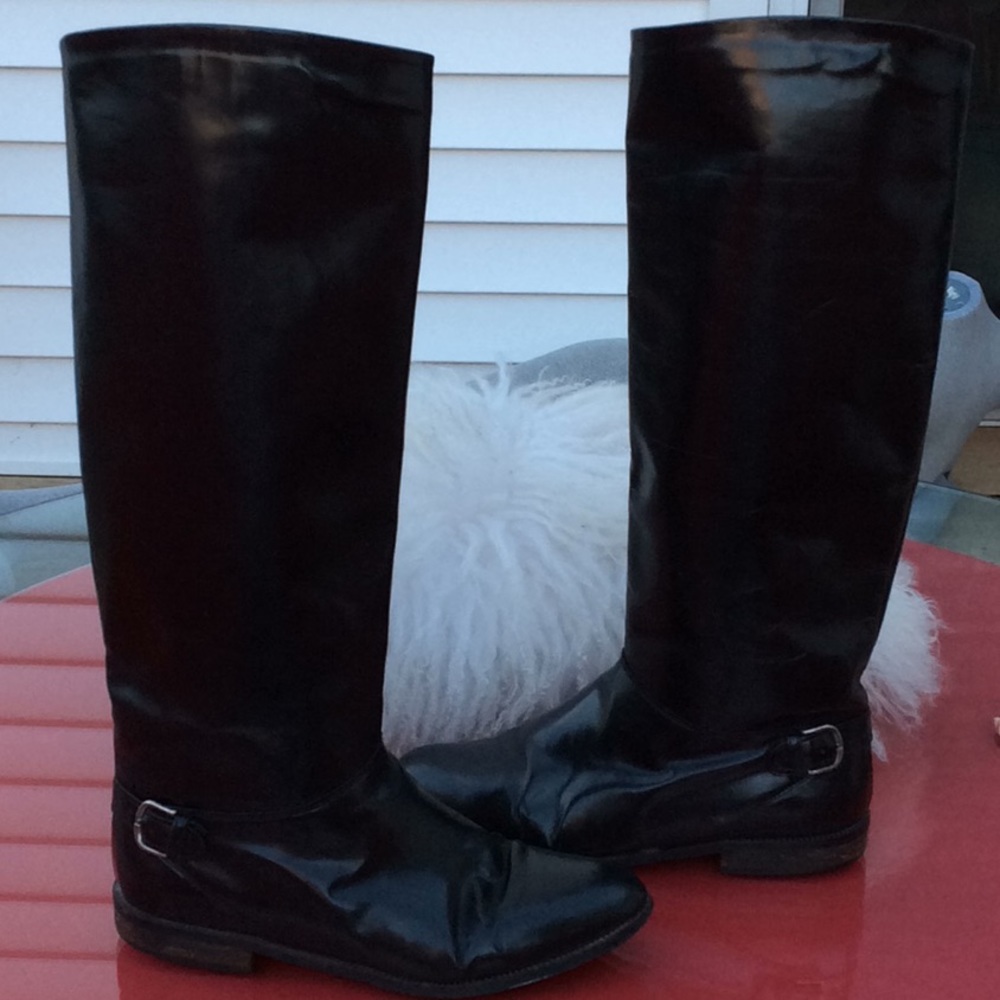 Euroflex black leather made in Italy  boots
