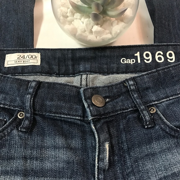 GAP 1969 dark wash boot cut leg jeans Sz 00 - Picture 7 of 7