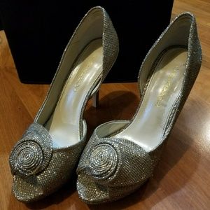 Caparros Gold Sparkly Heels