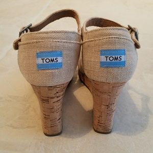 Toms Wedge Sandals Worn Once